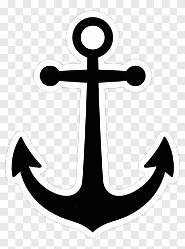 Black Anchor Sticker PNG