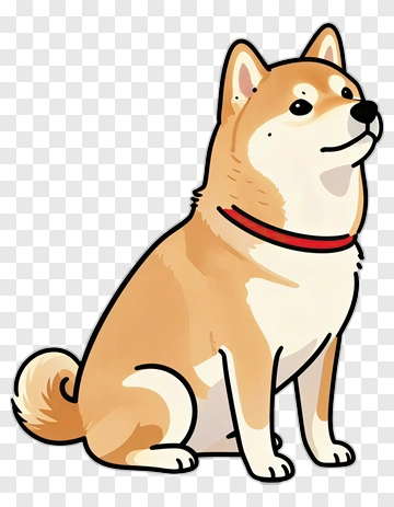 Cartoon Shiba Inu Sitting PNG