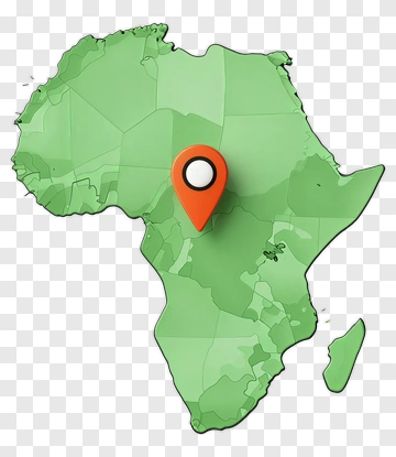 Africa Map With Location Pin PNG