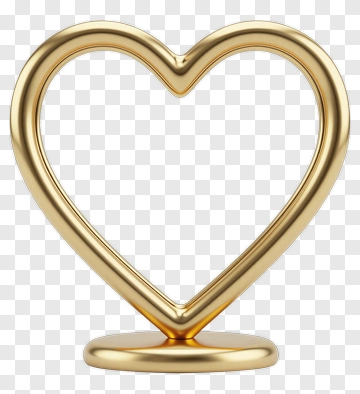 Gold Heart Sculpture PNG