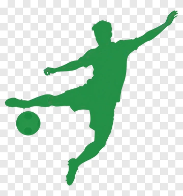 Green Soccer Player Kicking Ball PNG