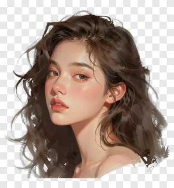 Portrait Of A Woman With Brown Hair PNG