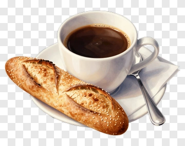 Baguette And Coffee Cup PNG