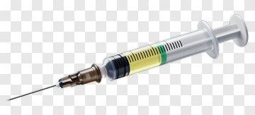 Medical Syringe With Yellow Liquid PNG