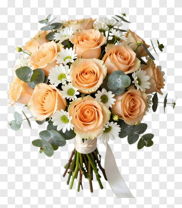 Pastel Flower Bouquet With Roses And Daisies PNG