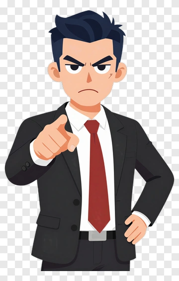 Angry Businessman Pointing Finger PNG