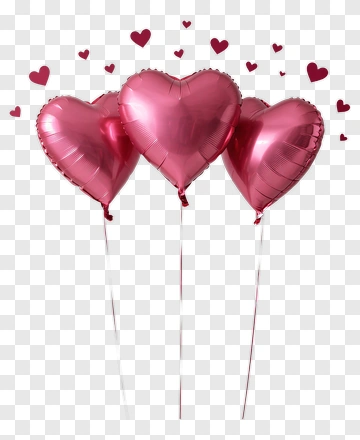Pink Heart Balloons PNG