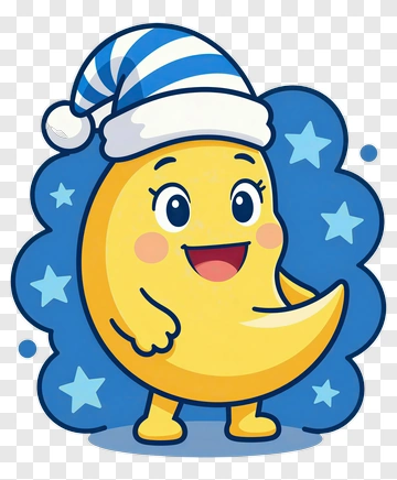 Sleeping Moon Character PNG