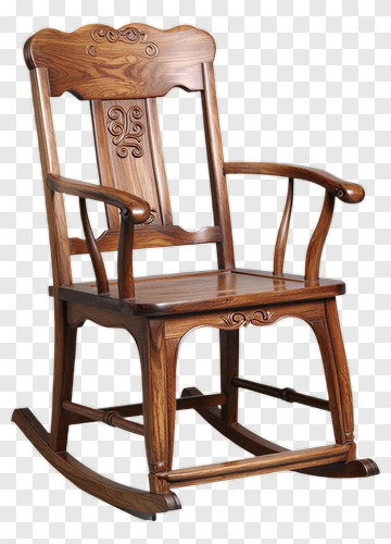 Classic Wooden Rocking Chair PNG