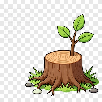 Tree Stump With New Growth PNG