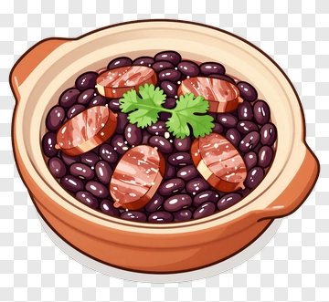 Black Bean And Sausage Dish PNG