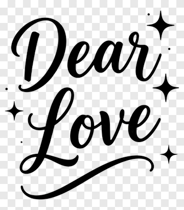 Dear Love Handwritten Message PNG