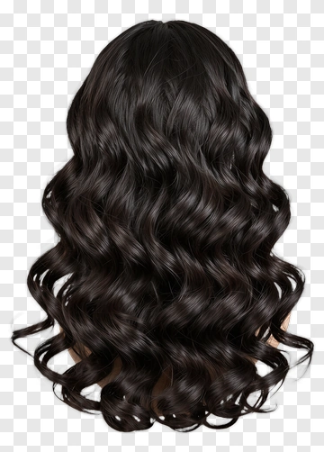 Wavy Black Hair PNG
