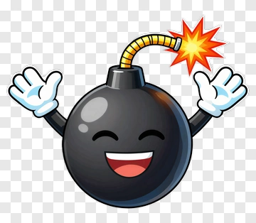 Happy Cartoon Bomb Character PNG
