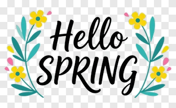 Hello Spring Greeting Design PNG