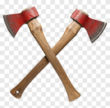 Two Crossed Firefighter Axes PNG