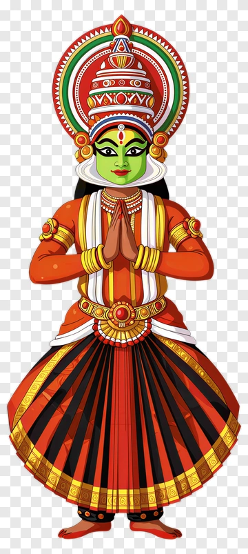 Kathakali Dancer In Traditional Costume PNG
