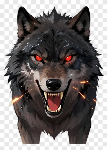 Fierce Wolf With Red Eyes PNG