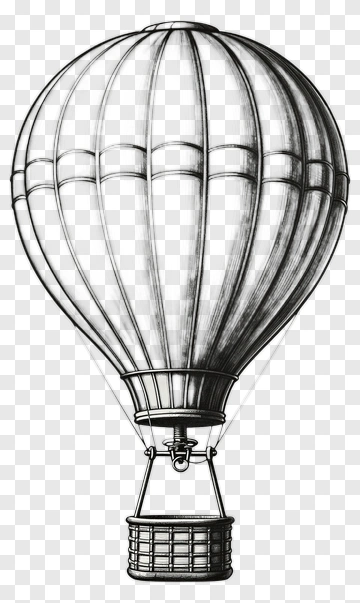 Hand Drawn Hot Air Balloon PNG