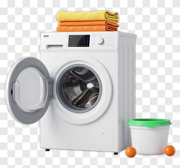 White Front Load Washing Machine PNG