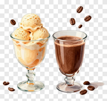 Ice Cream And Coffee Together PNG