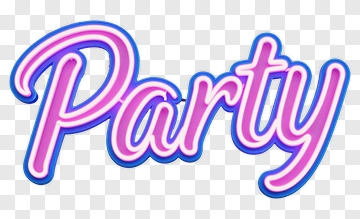 Neon Party Sign PNG