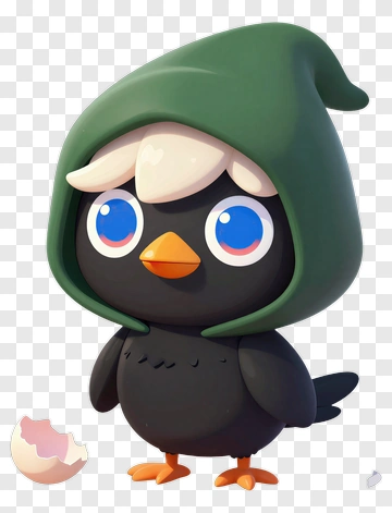 Cute Hooded Bird With Eggshell PNG