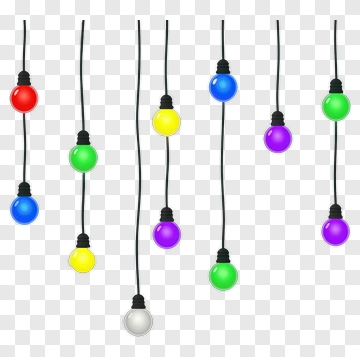 Hanging Colorful Light Bulbs PNG