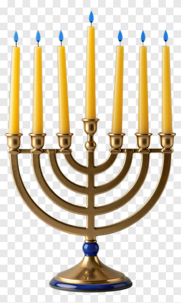 Hanukkah Menorah With Lit Candles PNG