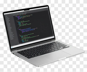 Laptop With Code Editor PNG