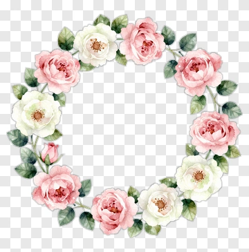 Pink And White Flower Wreath PNG