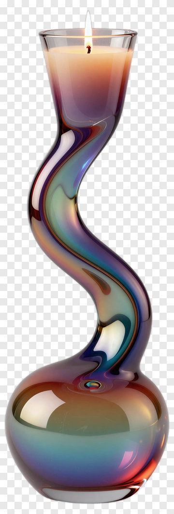 Iridescent Swirl Candle Holder PNG