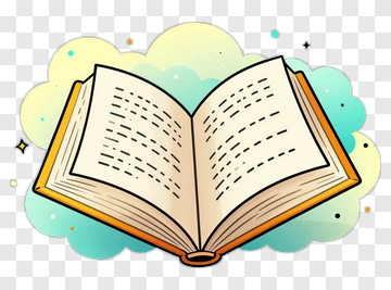 Open Book With Colorful Clouds PNG