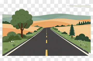 Road Through Green Fields PNG