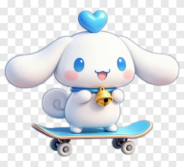 Cinnamoroll On A Skateboard PNG