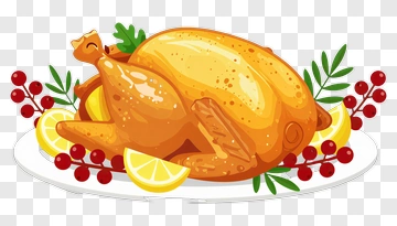 Roasted Turkey With Lemon And Berries PNG