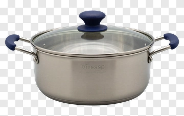 Stainless Steel Pot With Glass Lid PNG