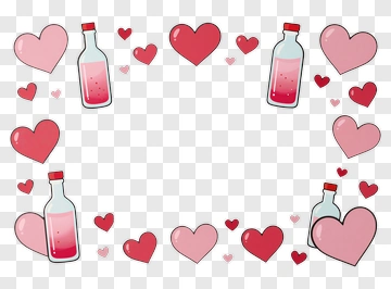 Heart And Bottle Design PNG