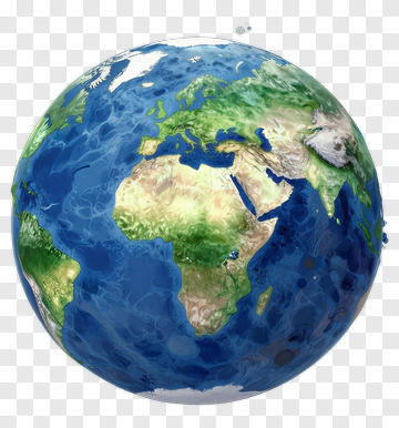 Watercolor Earth Globe PNG