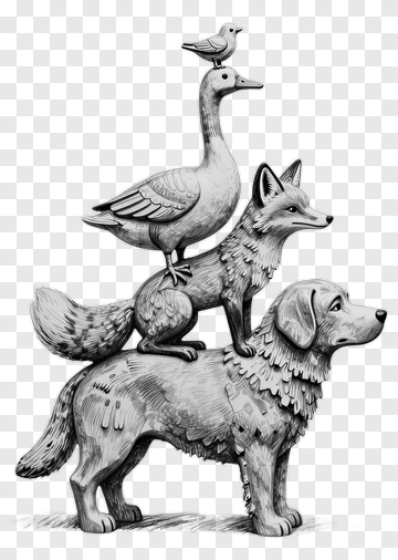 Animal Stack Drawing PNG