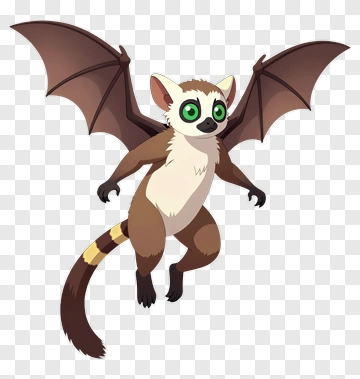 Bat Lemur Character PNG