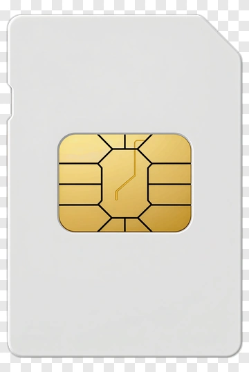SIM Card With Gold Contact Pad PNG