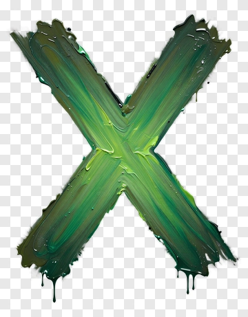Green Painted X PNG