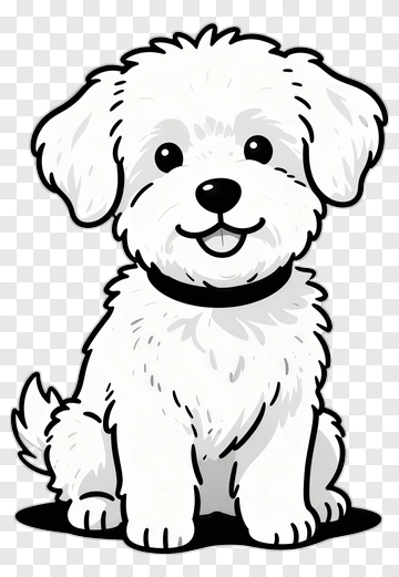 Cute Cartoon Puppy With Black Choker PNG