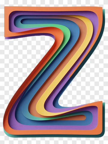 3D Rainbow Letter Z PNG