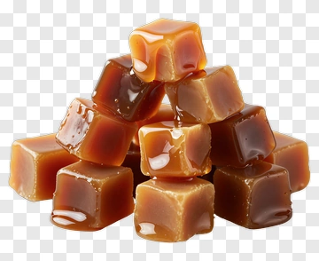 Stack Of Caramel Candy Cubes PNG