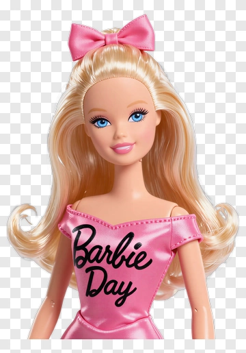 Barbie Doll In Pink Celebration Dress PNG