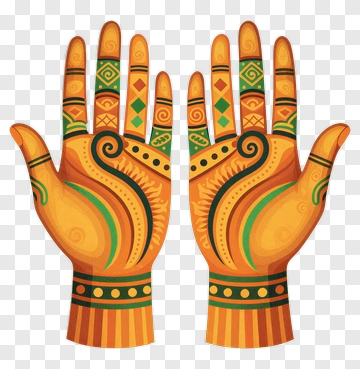 Decorated Hands With Henna Patterns PNG