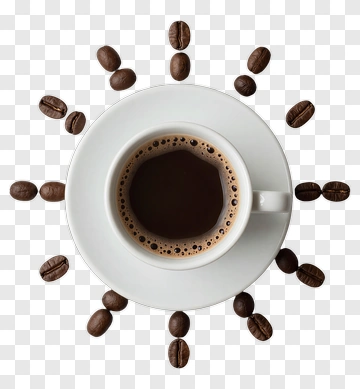 Coffee Cup With Roasted Beans PNG