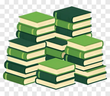 Stack Of Green And Black Books PNG